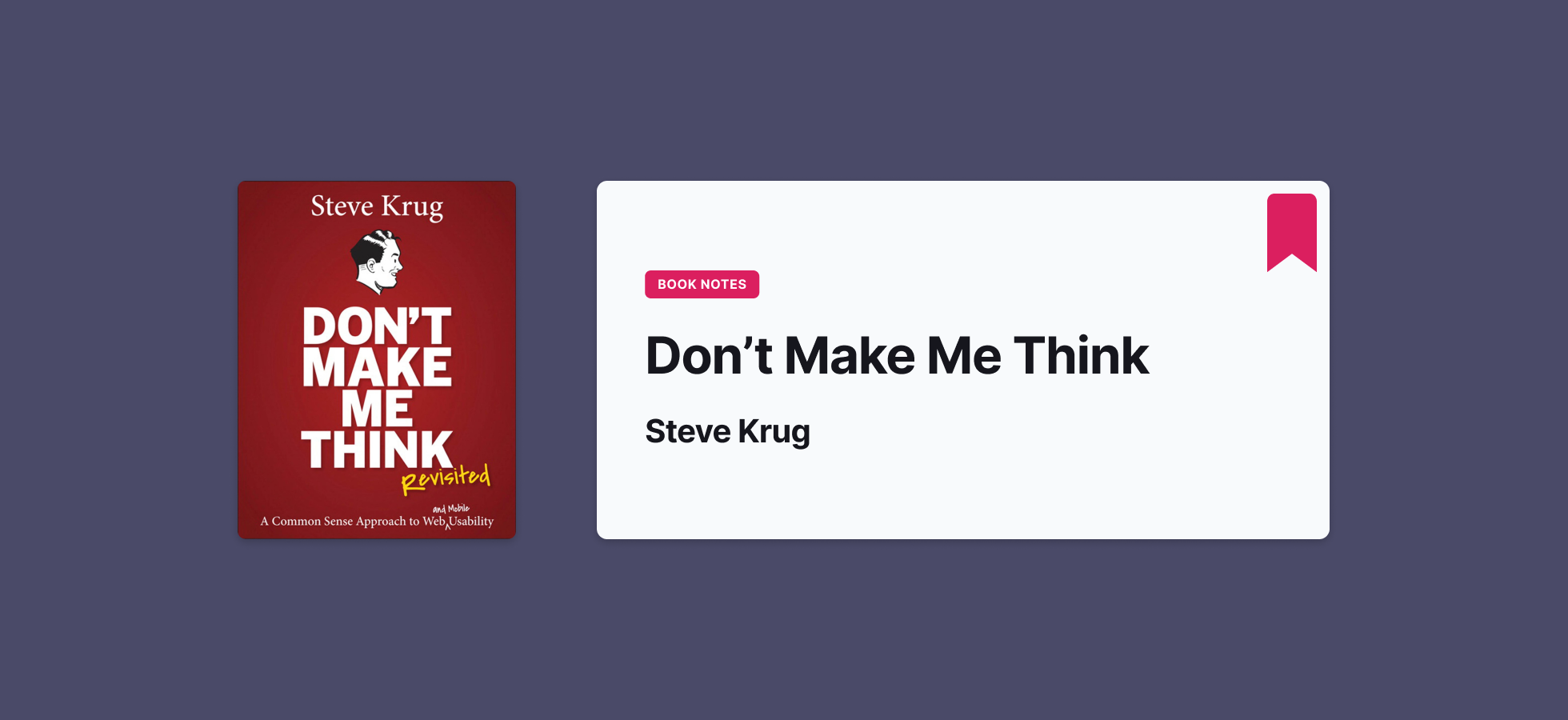 Don't Make Me Think by Steve Krug - Book Notes, Summary, Review - Cover Image